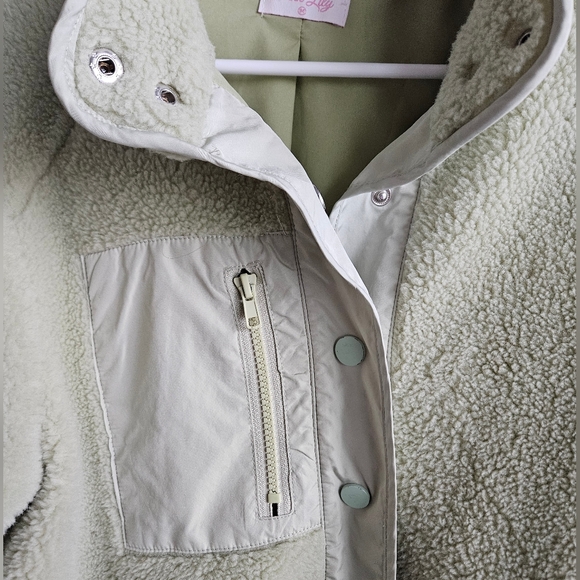 Pink Lily Free People Inspired Slopes Cozy Fleece Outdoor Jacket In Light Green - Picture 5 of 6